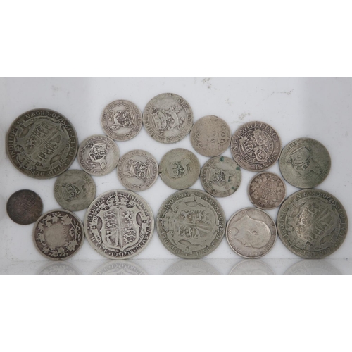 97 - Victorian and later UK silver coins to 1920, mixed grades, combined 105g. UK P&P Group 1 (£16+VAT fo... 