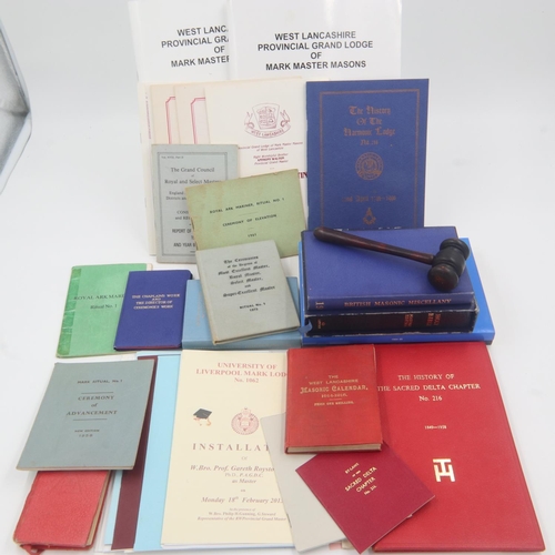 112 - Masonic miscellany, gavel and mixed ephemera, mostly relating to west Lancashire lodges. UK P&P Grou... 