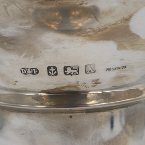 118 - George V hallmarked silver flared vase, Birmingham 1922, with initials to body and date inscription ... 