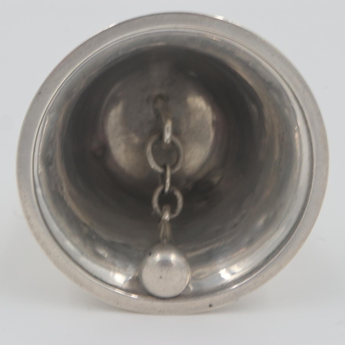 129 - Hallmarked silver bell with ebony handle, Birmingham assay 1920, overall weight 71g. UK P&P Group 1 ... 