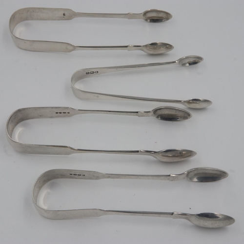 138 - Four hallmarked silver sugar tongs, all London assay, combined 155g. UK P&P Group 1 (£16+VAT for the... 