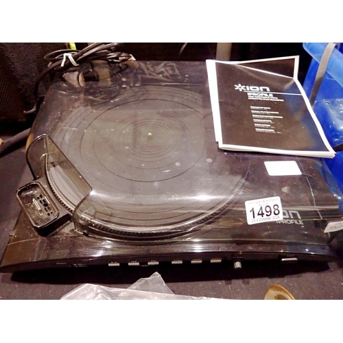 1498 - Ion Iprofile USB turntable, with instruction book. All electrical items in this lot have been PAT te... 