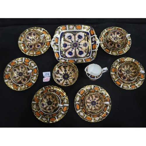 209 - Royal Crown Derby Old Imari pattern twenty one piece tea set, all pieces good, no issues noted. Not ... 