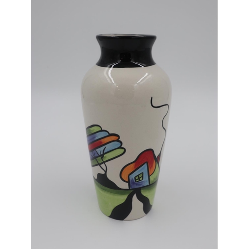 210 - Lorna Bailey vase in the Fantasia Cottage pattern, no cracks or chips. H: 20cm. UK P&P Group 1 (£16+... 