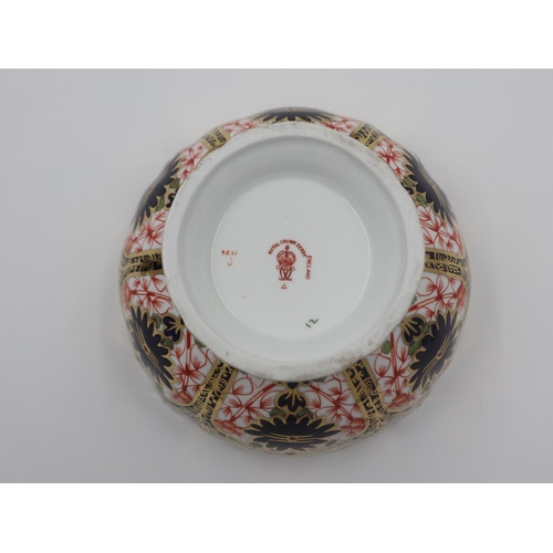 218 - Royal Crown Derby Old Imari pattern bowl with a miniature Old Imari pattern teapot (2), both in good... 