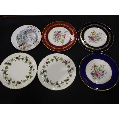 226 - Six Royal Worcester dinner plates, various patterns. UK P&P Group 2 (£20+VAT for the first lot and £... 