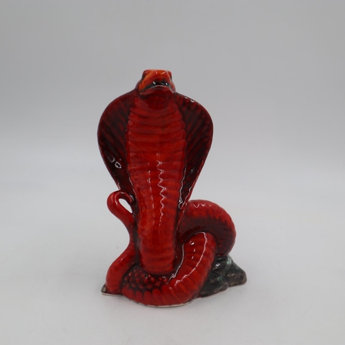 249 - Anita Harris King cobra, signed in gold, no cracks or chips. H: 21cm. UK P&P Group 2 (£20+VAT for th... 