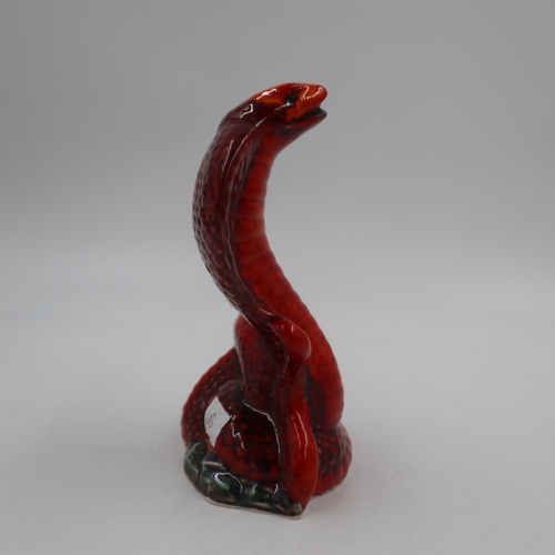 249 - Anita Harris King cobra, signed in gold, no cracks or chips. H: 21cm. UK P&P Group 2 (£20+VAT for th... 