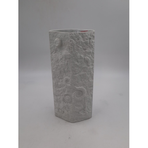 250 - AK Kaiser bisque porcelain fossil vase, H: 38cm. UK P&P Group 3 (£30+VAT for the first lot and £8+VA... 