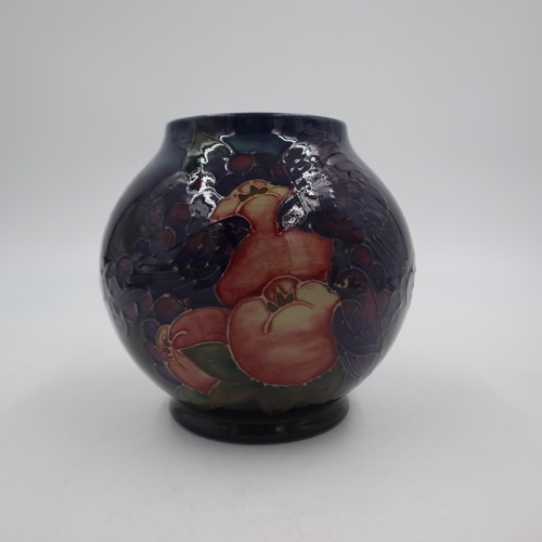 263 - Moorcroft vase in the Blue Finches pattern by Sally Tuffin, H: 17 cm, no cracks or chips. UK P&P Gro... 