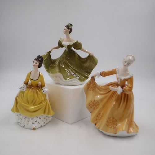 277 - Royal Doulton lady figurines, Caroline HN2307, Lynne HN2329, and Kirsty HN2381 (3). UK P&P Group 3 (... 