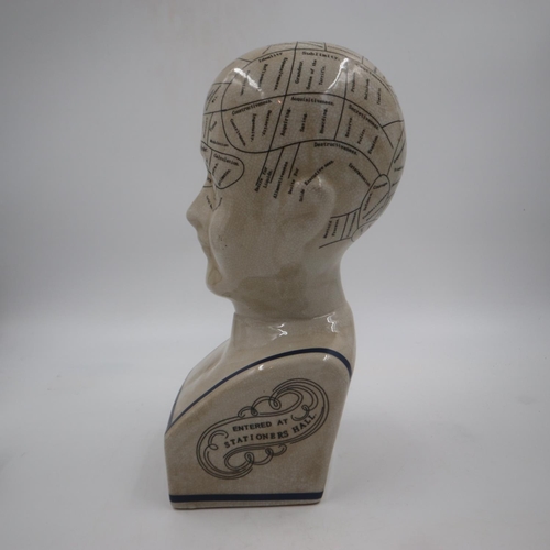 279 - Extra large Phrenology head. H: 40cm. Not available for in-house P&P