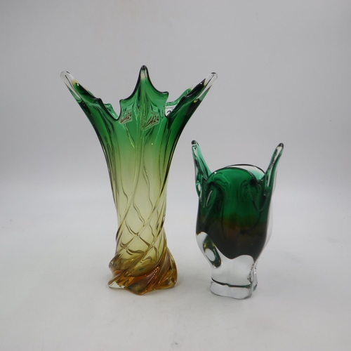 295 - Two art glass vases, largest H: 27cm. UK P&P Group 3 (£30+VAT for the first lot and £8+VAT for subse... 