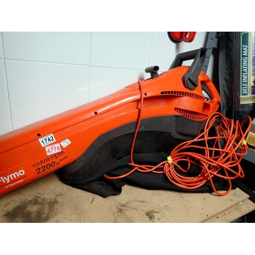 1742 - Flymo garden vac 2200w turbo. All electrical items in this lot have been PAT tested for safety and h... 