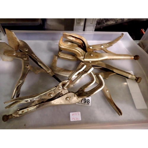 1798 - Four pairs of locking welding clamps. Not available for in-house P&P