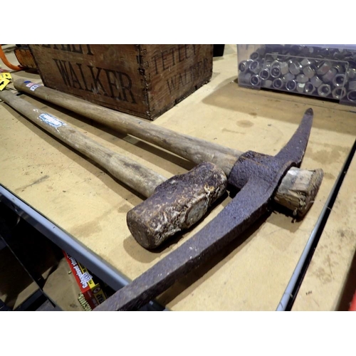 1830 - Pick axe and sledgehammer. Not available for in-house P&P