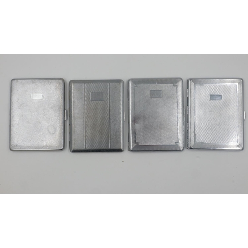 153 - Four chrome cigarette cases. UK P&P Group 1 (£16+VAT for the first lot and £2+VAT for subsequent lot... 