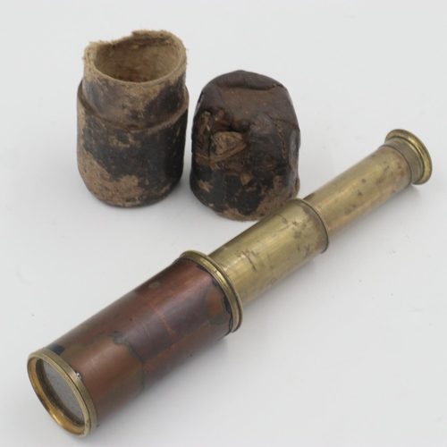 162 - Victorian brass two draw pocket telescope. UK P&P Group 1 (£16+VAT for the first lot and £2+VAT for ... 