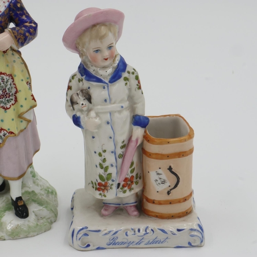 175 - Four late 18th century Derby figures, largest H: 18 cm. Not available for in-house P&P