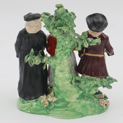 178 - Late 18th century Derby bocage figural group, H: 15 cm. Minor petal/leaf losses, minor paint loss. N... 