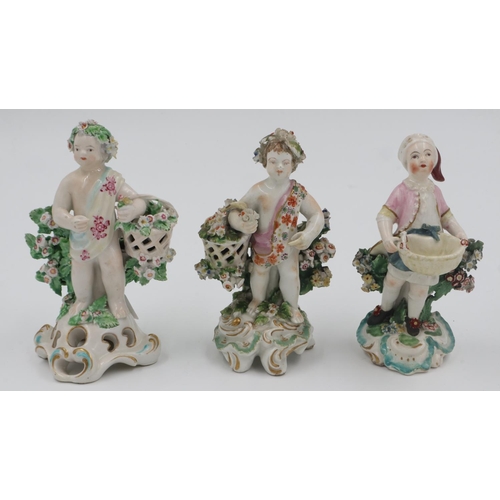 179 - Three early 19th century Derby figures, largest H: 13cm. Not available for in-house P&P