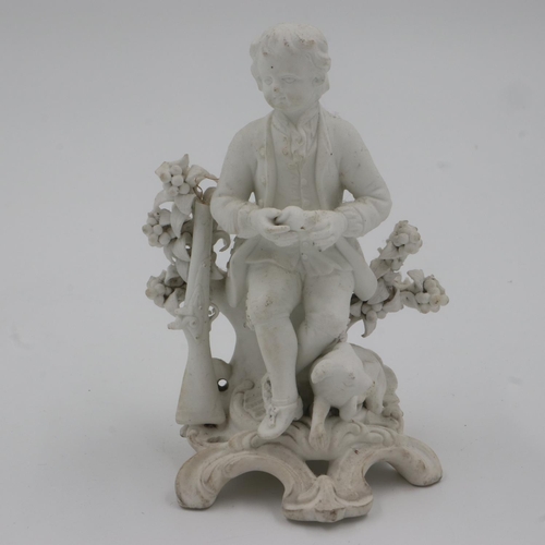 183 - Group of four late 18th century Derby bisque porcelain figures, largest H: 17 cm. Not available for ... 