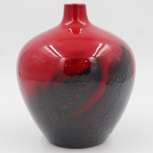 198 - Royal Doulton Veined Flambé globular vase 1616, H: 23 cm. UK P&P Group 2 (£20+VAT for the first lot ... 