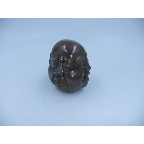 314 - Bronze four face Buddha. H: 12cm. UK P&P Group 1 (£16+VAT for the first lot and £2+VAT for subsequen... 