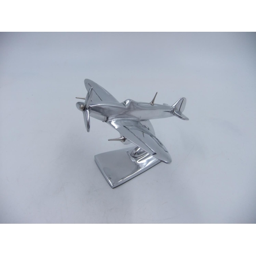 328 - Chrome small Spitfire. H: 9cm. UK P&P Group 1 (£16+VAT for the first lot and £2+VAT for subsequent l... 