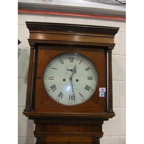 338 - George Lupton of Altringham 8-day longcase clock, with circular enamelled dial and subsidiary second... 