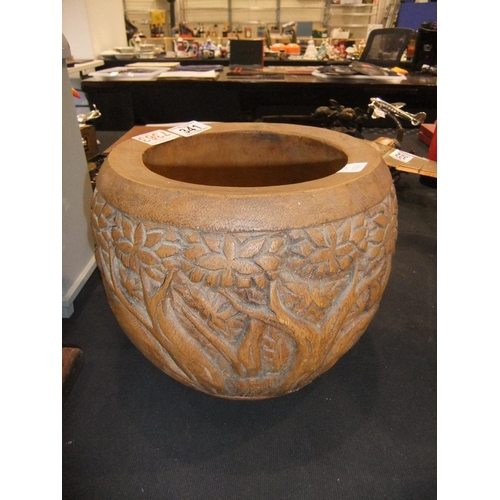 341 - South East Asian hand carved teak planter, H: 21 cm. UK P&P Group 2 (£20+VAT for the first lot and £... 