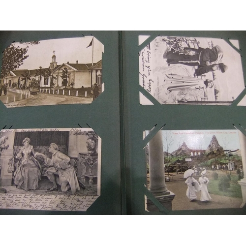 347 - Two postcard albums with approximately 350 topographical and subject matter postcards. UK P&P Group ... 