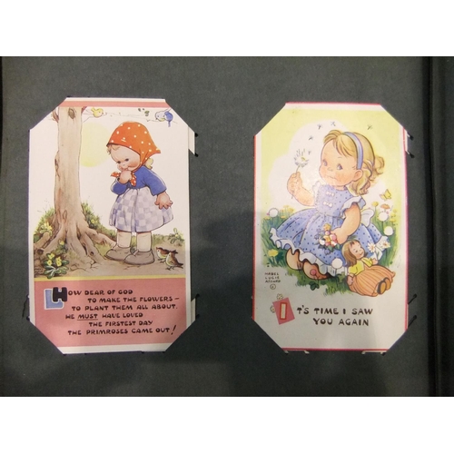 348 - Vintage postcard album containing 184 Mabel Lucie Attwell postcards. UK P&P Group 1 (£16+VAT for the... 