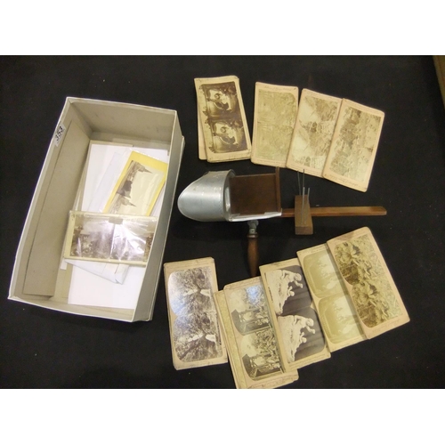 353 - Early 20th century handheld stereoscope and slides. UK P&P Group 3 (£30+VAT for the first lot and £8... 