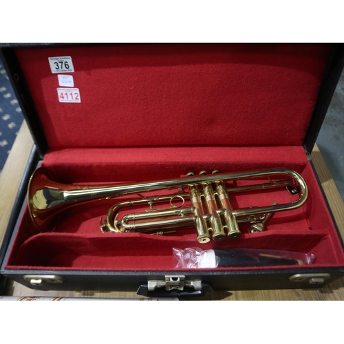 376 - Corton brass trumpet, with A8 mouthpiece and hard case. UK P&P Group 3 (£30+VAT for the first lot an... 