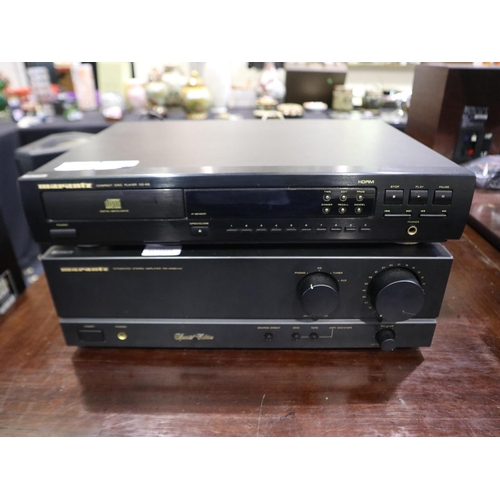 393 - Marantz PM-44SE MKII stereo amplifier, with CD-63 disc player (2). All electrical items in this lot ... 