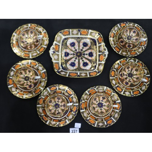 227 - Royal Crown Derby Old Imari pattern nineteen piece tea set, all pieces good, no issues noted. Not av... 