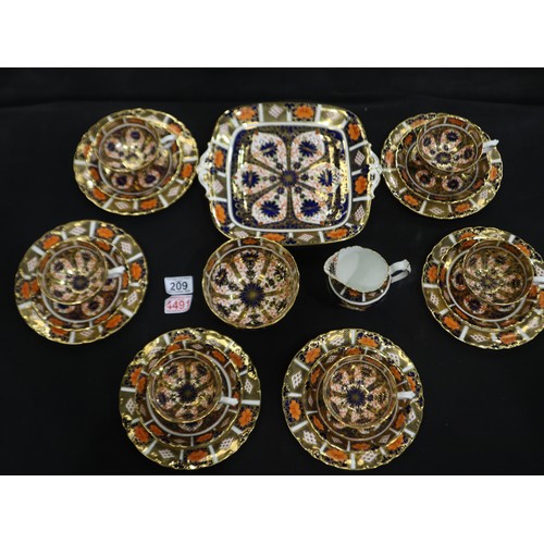 209 - Royal Crown Derby Old Imari pattern twenty one piece tea set, all pieces good, no issues noted. Not ... 