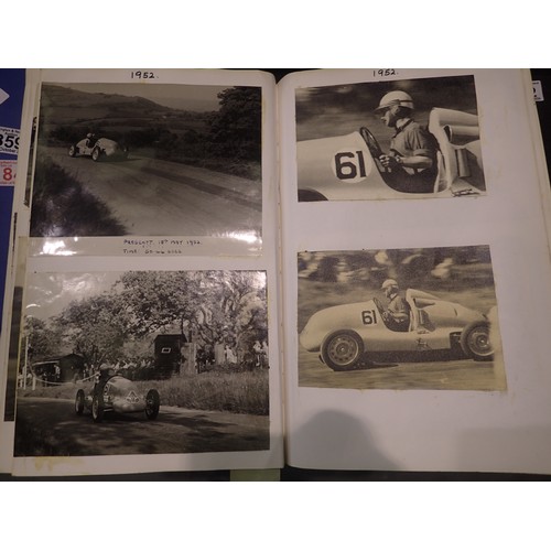 362 - Motor racing interest, three binders of photographs from race meetings, mostly 1950's, one with pres... 