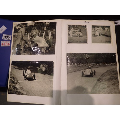 362 - Motor racing interest, three binders of photographs from race meetings, mostly 1950's, one with pres... 