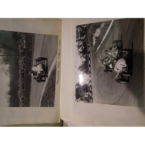 362 - Motor racing interest, three binders of photographs from race meetings, mostly 1950's, one with pres... 