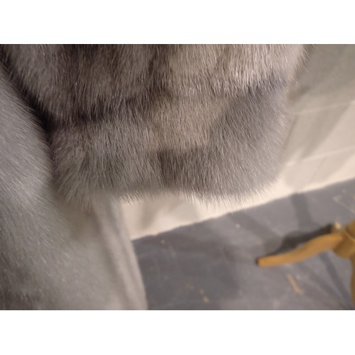 374 - Full length grey mink coat size 10 - 12. UK P&P Group 2 (£20+VAT for the first lot and £4+VAT for su... 