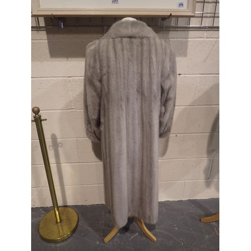 374 - Full length grey mink coat size 10 - 12. UK P&P Group 2 (£20+VAT for the first lot and £4+VAT for su... 