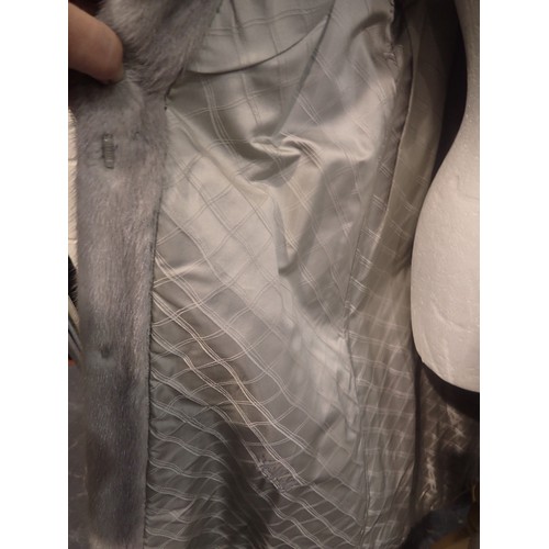 374 - Full length grey mink coat size 10 - 12. UK P&P Group 2 (£20+VAT for the first lot and £4+VAT for su... 