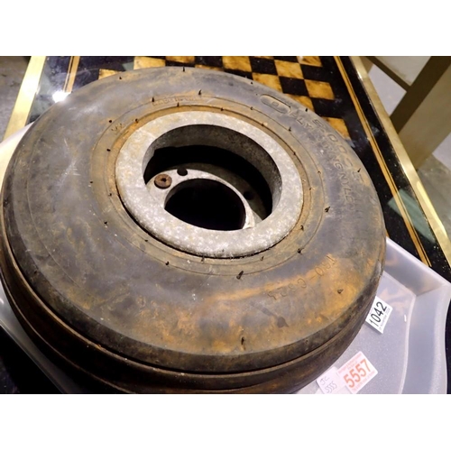 1042 - Aircraft wheel fitted with 5.00-5 type 3 tyre. Not available for in-house P&P