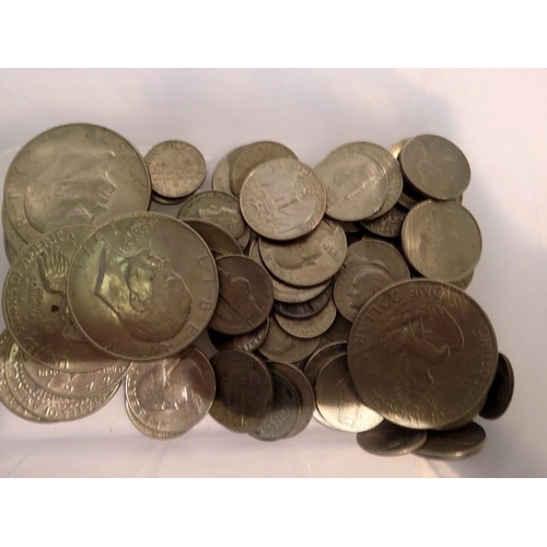 1059 - Quantity of American coinage from dimes to dollars. UK P&P Group 1 (£16+VAT for the first lot and £2... 