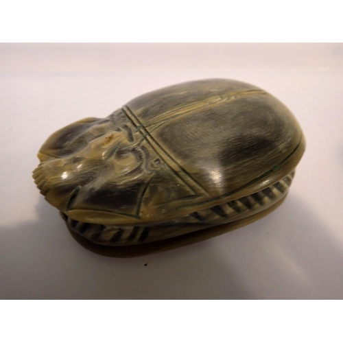 1063 - Egyptian seal in the form of a scarab beetle, L: 7.5cm. UK P&P Group 1 (£16+VAT for the first lot an... 