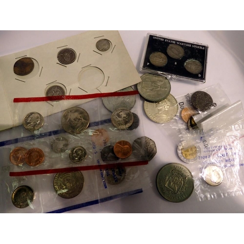 1076 - Quantity of USA and other coins. UK P&P Group 1 (£16+VAT for the first lot and £2+VAT for subsequent... 