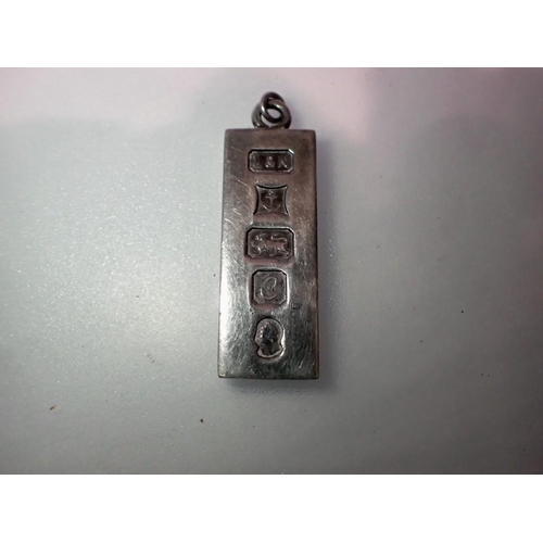 1088 - Sterling silver hallmarked ingot - weight: 16g. UK P&P Group 0 (£6+VAT for the first lot and £1+VAT ... 