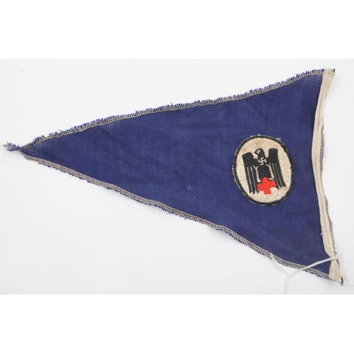 2129 - WWII German Hand Made DRK  (German Red Cross) Sports Day Flag. UK P&P Group 1 (£16+VAT for the first... 